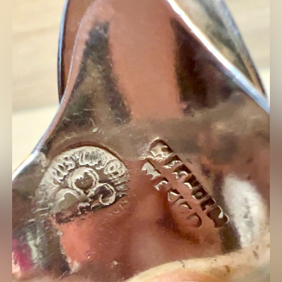 Designer LOS BALLESTEROS Sterling Silver Puffy Marquise Ring, Size 7.5, 10g - Picture 8 of 11